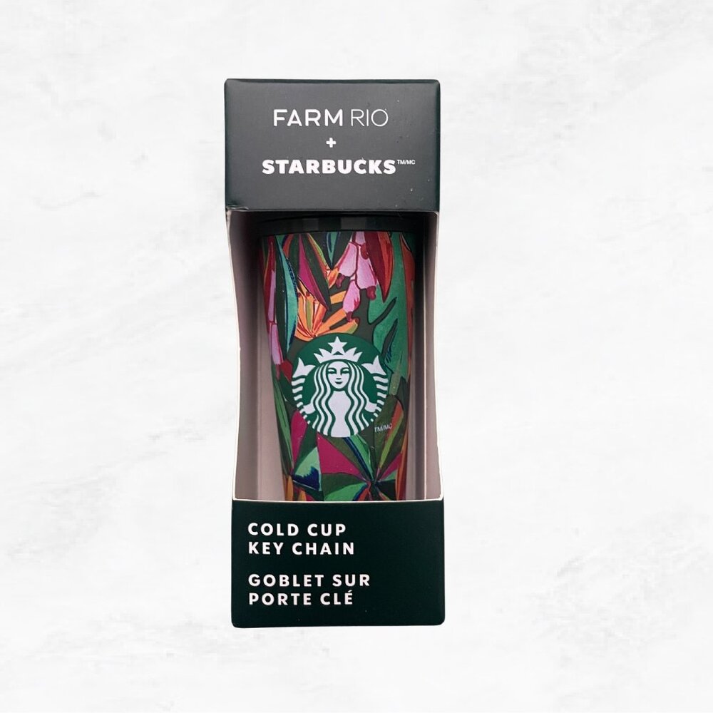 FARM Rio + Starbucks Cold Cup Keychain - Banana Leaves